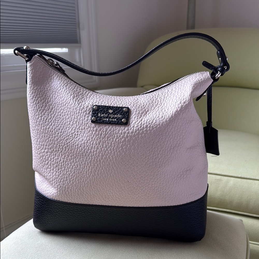 Kate Spade white and Black Leather Shoulder Bag